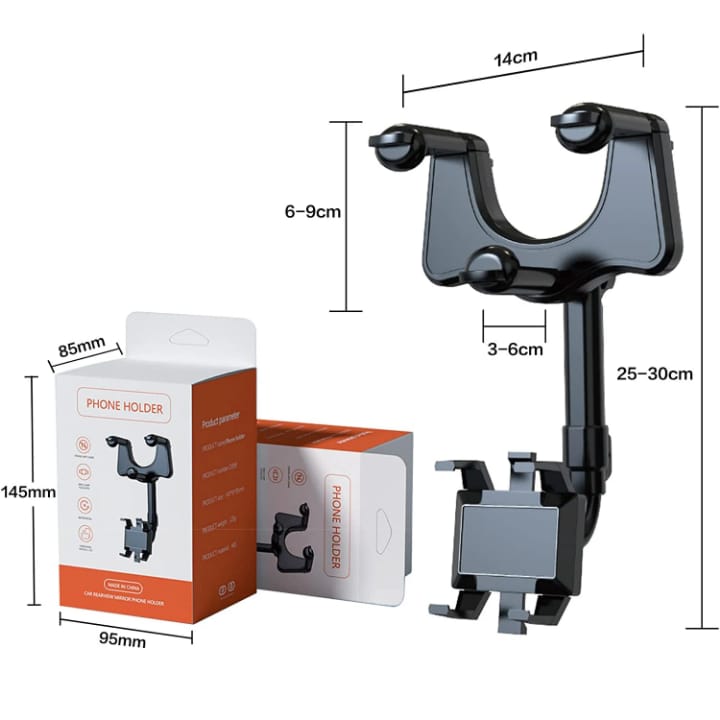 Support Téléphone pour Rétroviseur de Voiture