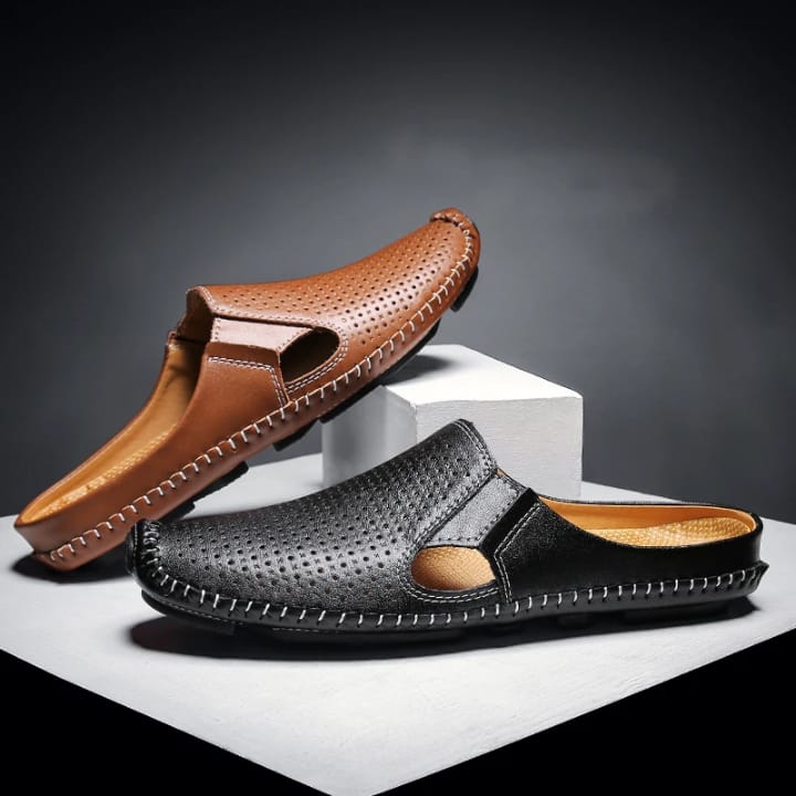 Chaussures Slip-On en Cuir Véritable – Élégance et Confort Haut de Gamme