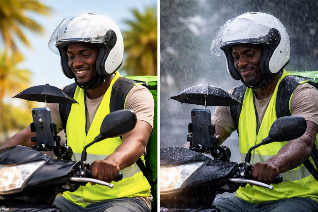 Support Téléphone Moto/Vélo avec Parapluie Intégré