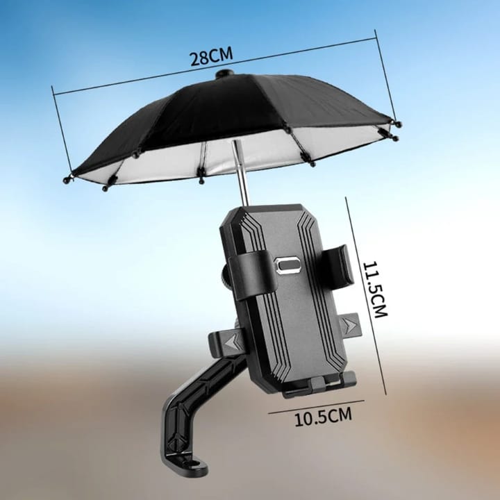 Support Téléphone Moto/Vélo avec Parapluie Intégré